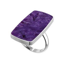 Natural Charoite Ring 925 Sterling Silver Bezel Set Handmade Jewelry Pack of 3 - (Box 11)