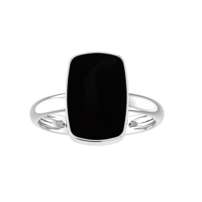 925 Sterling Silver Natural Cab Black Onyx Stone Ring Bezel Set Jewelry Pack of 4