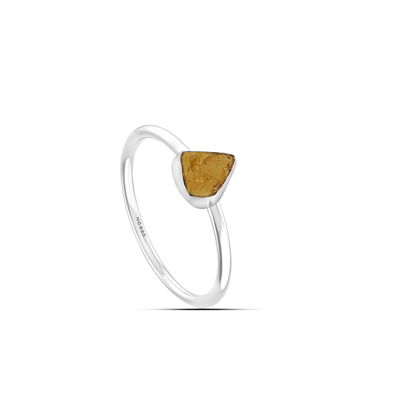 Citrine stackable bezel-set ring