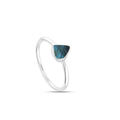 Labradorite stackable bezel-set ring