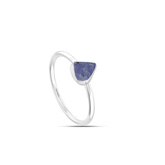 Tanzanite stackable bezel-set ring