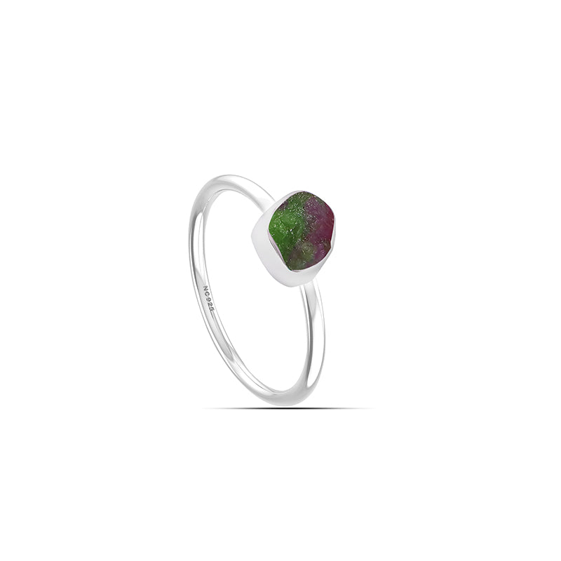 Ruby Zoisite stackable bezel-set ring