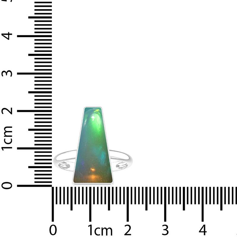 Natural Ethiopian Opal Rings for Women in Sterling Silver (Pack of 6, Bezel-Set)
