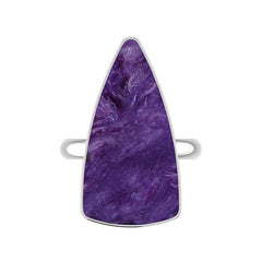 Natural Charoite Ring 925 Sterling Silver Bezel Set Handmade Jewelry Pack of 3 - (Box 11)