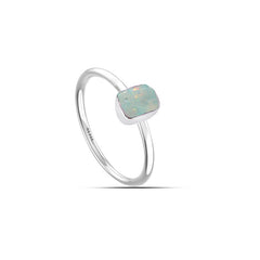 Ethiopian Opal stackable bezel-set ring