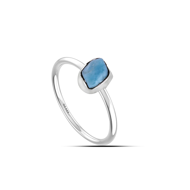 Larimar stackable bezel-set ring