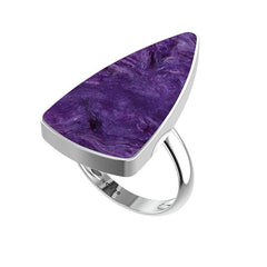 Natural Charoite Ring 925 Sterling Silver Bezel Set Handmade Jewelry Pack of 3 - (Box 11)