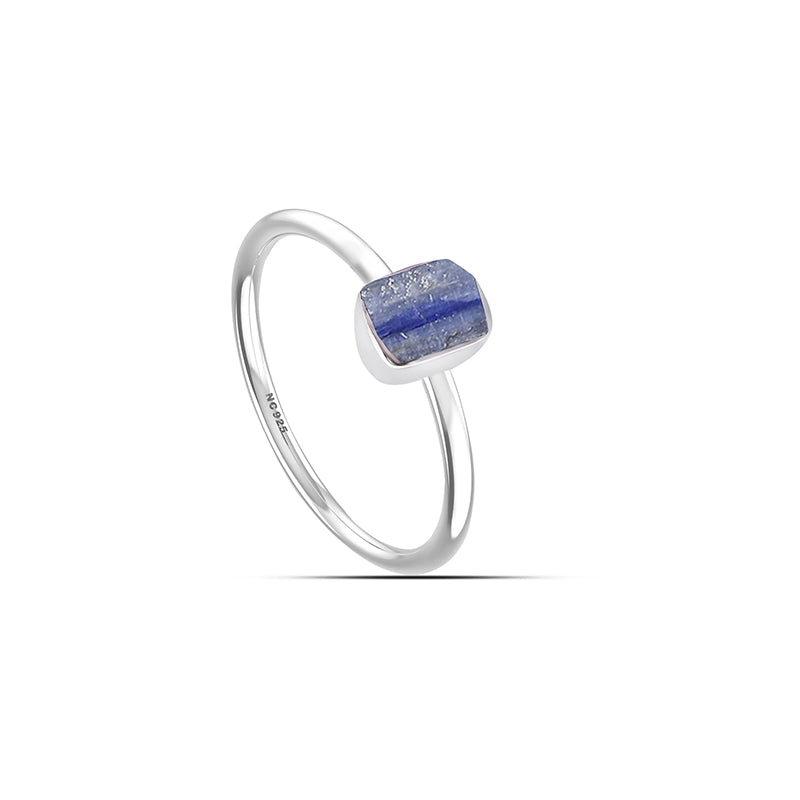 Kyanite stackable bezel-set ring