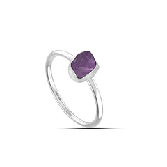 Amethyst stackable bezel-set ring