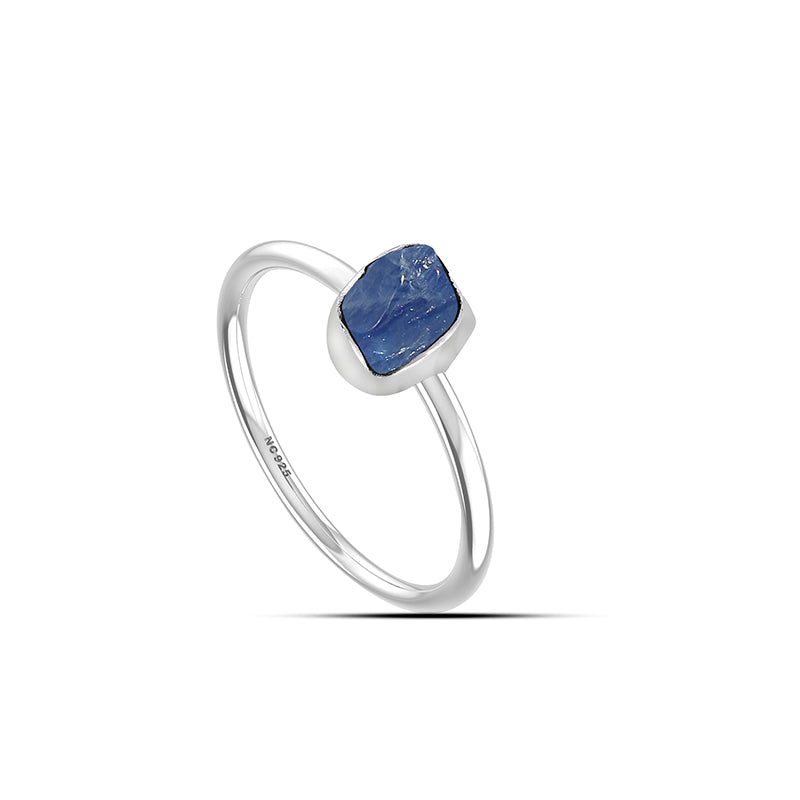 Blue Sapphire stackable bezel-set ring