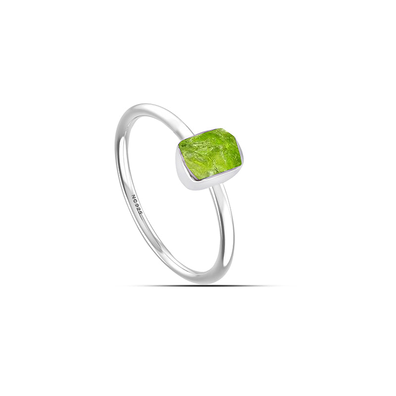 Peridot stackable bezel-set ring