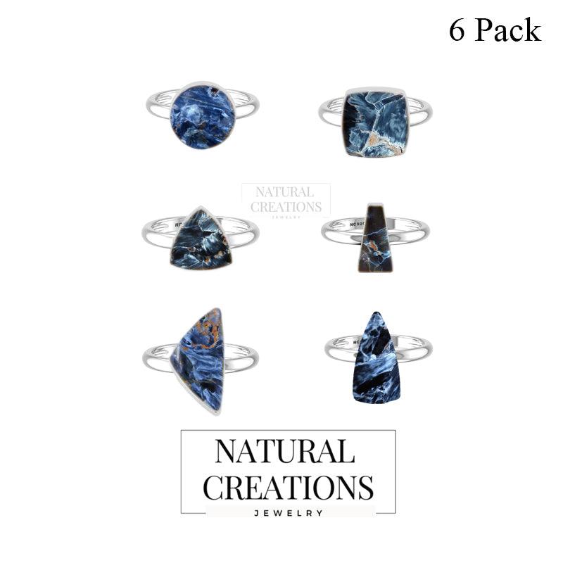 Natural Pietersite Ring 925 Sterling Silver Bezel Set Handmade Jewelry Pack of 6 - (Box 2)