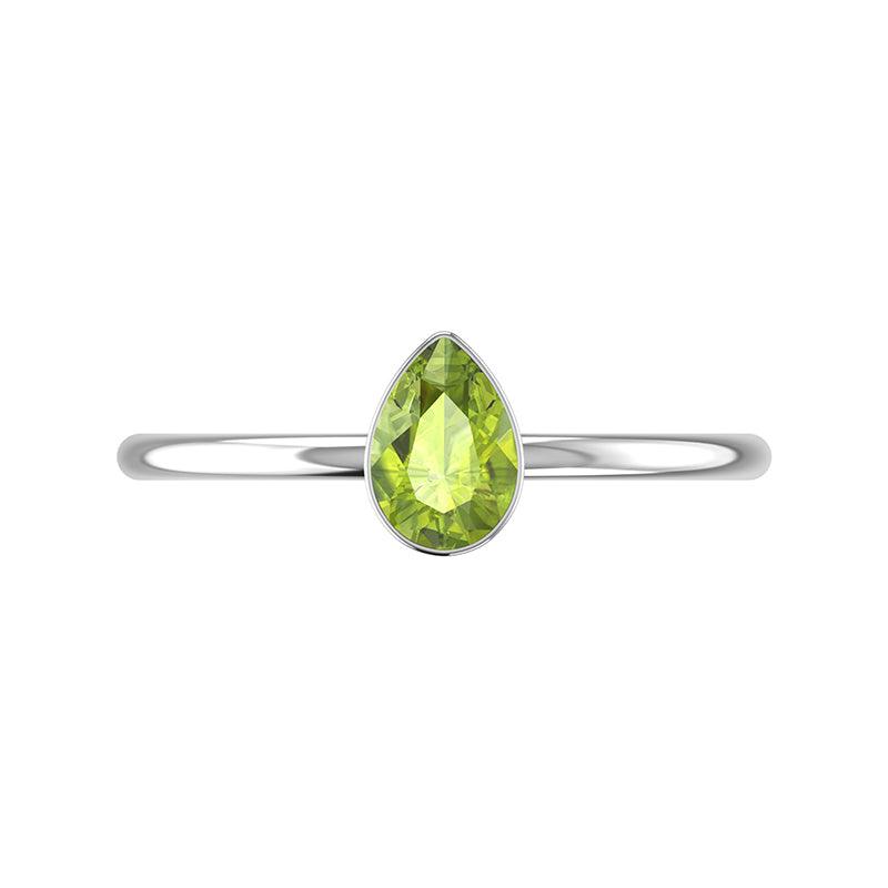 peridot stackable bezel-set ring