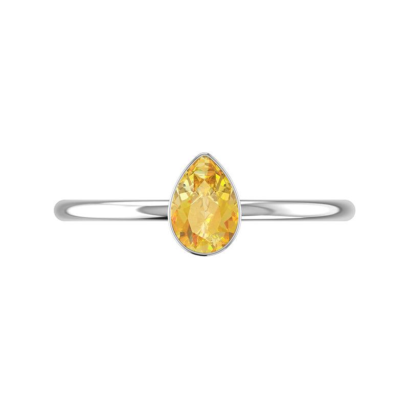 citrine stackable bezel-set ring
