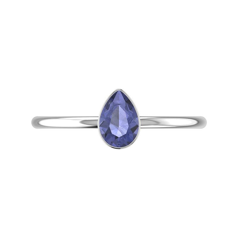 tanzanite stackable bezel-set ring