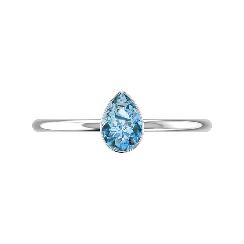 swiss-blue-topaz stackable bezel-set ring