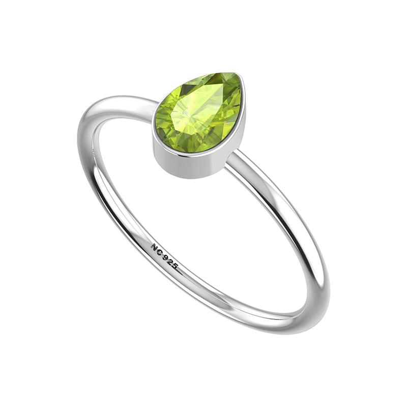 peridot stackable bezel-set ring