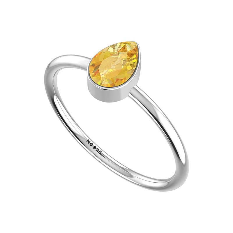 citrine stackable bezel-set ring