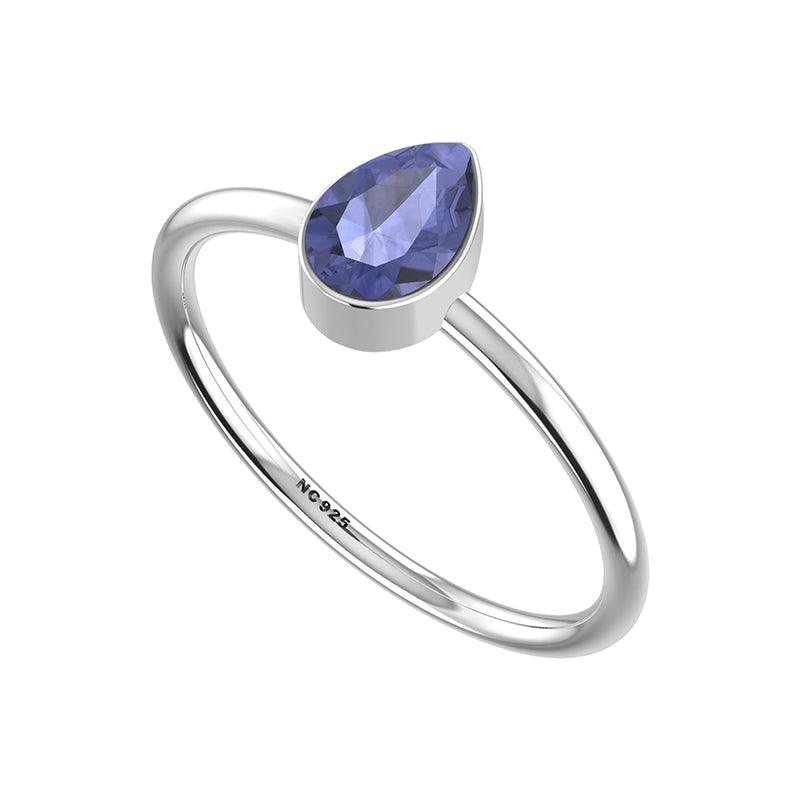 tanzanite stackable bezel-set ring