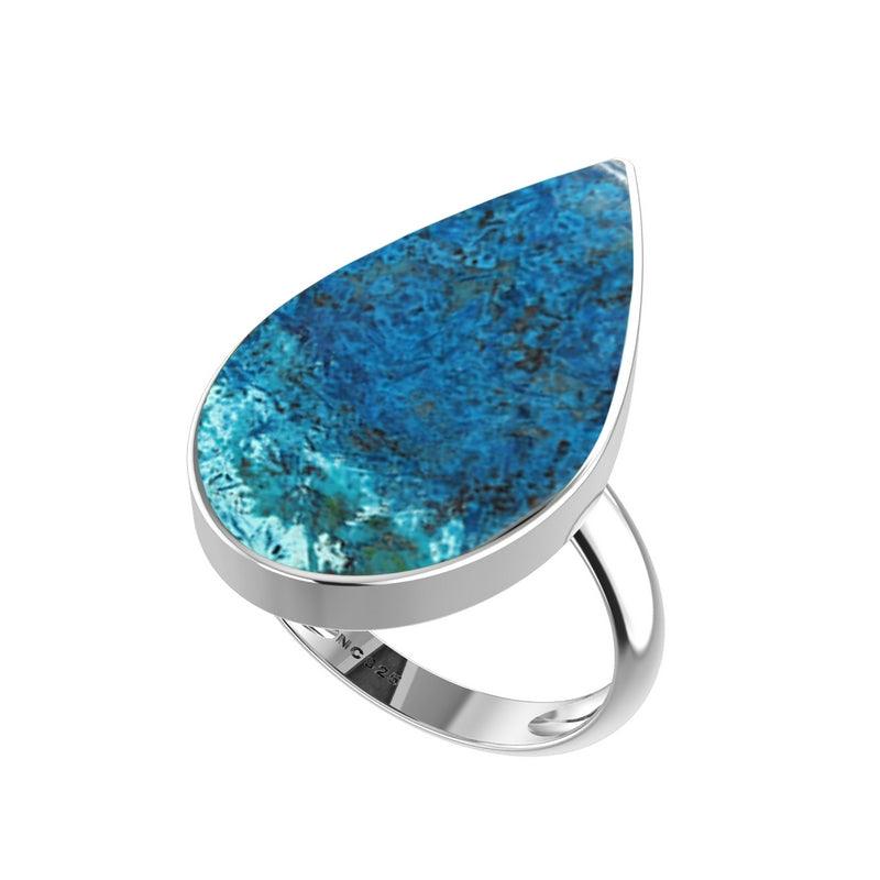 925 Sterling Silver Natural Shattuckite Stone Ring Bezel Set Jewelry Pack of 4 - (Box 17)