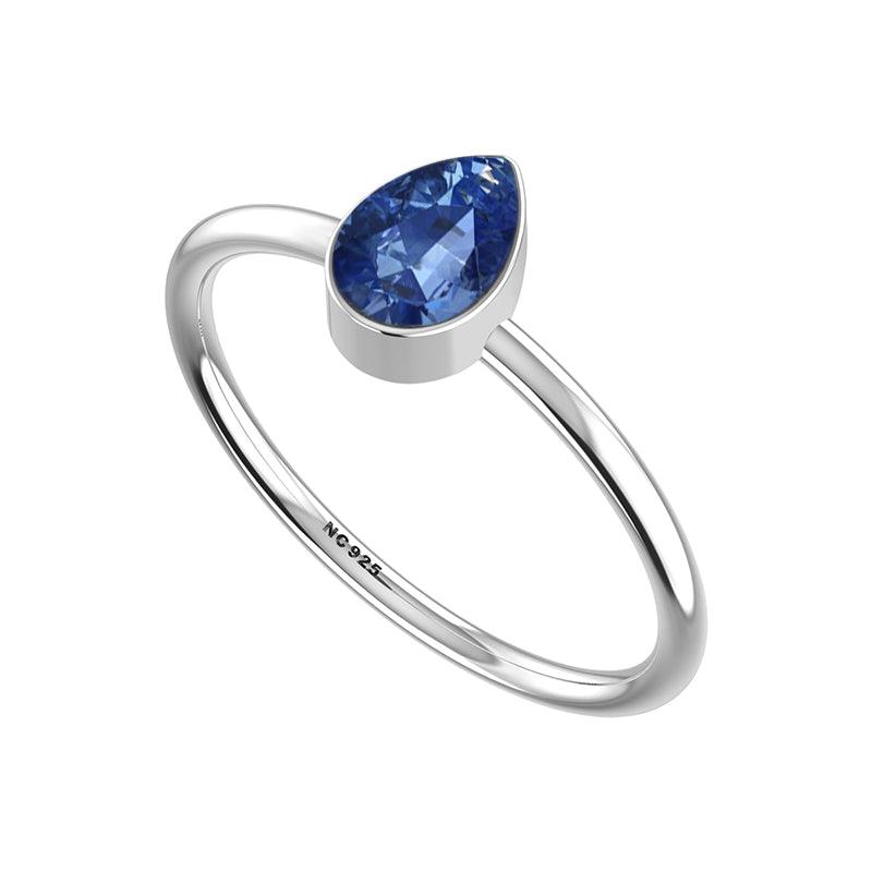 kyanite stackable bezel-set ring