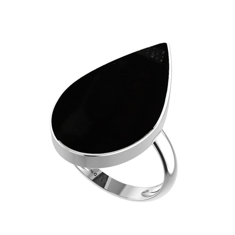 Natural Black Onyx Rings for Women in Sterling Silver (Pack of 4, Bezel-Set)