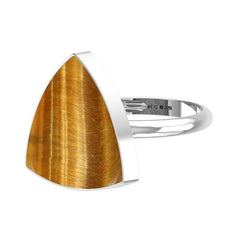 925 Sterling Silver Natural Tiger Eye Ring Bezel Set Handmade Jewelry Pack of 3 - (Box 10)