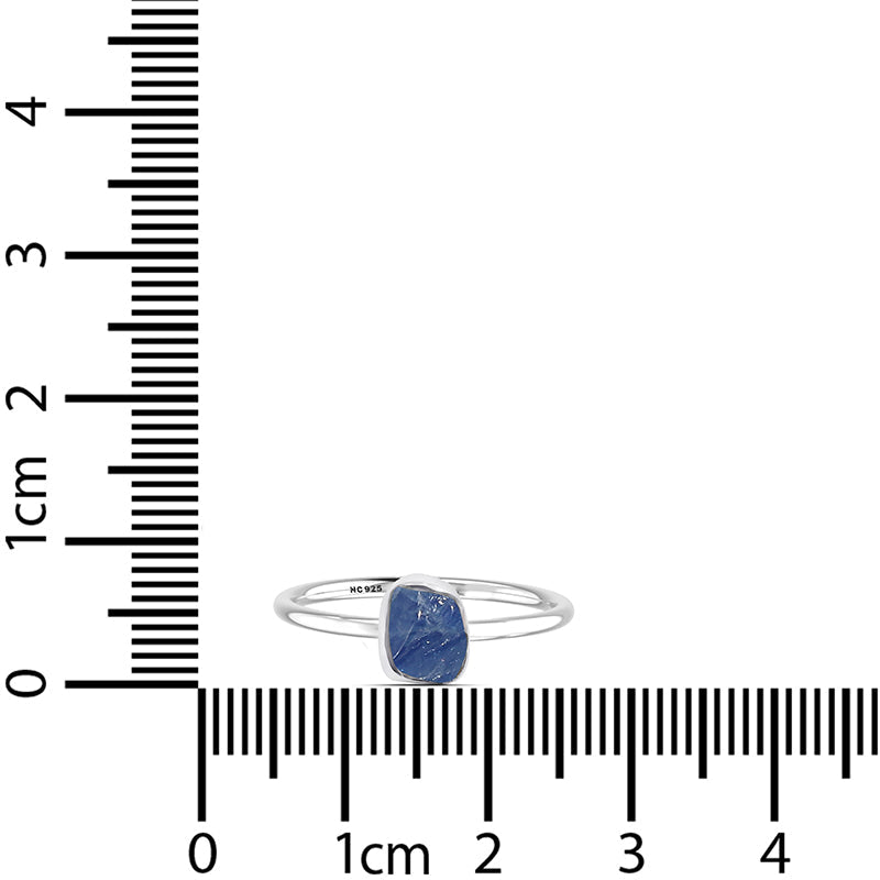 Blue Sapphire stackable bezel-set ring