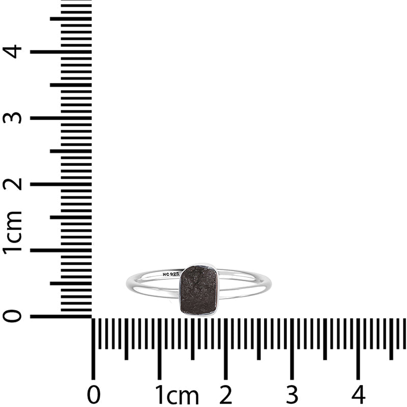 Shungite stackable bezel-set ring