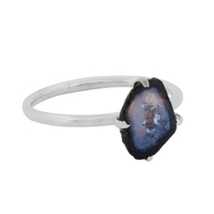 Geode stackable bezel-set ring