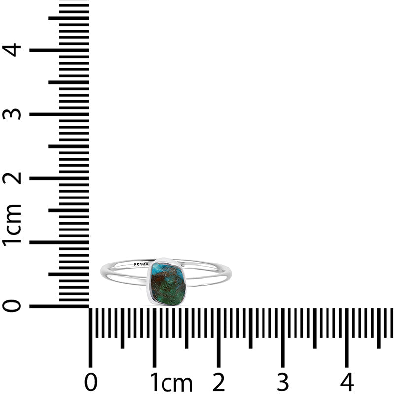 Chrysocolla stackable bezel-set ring