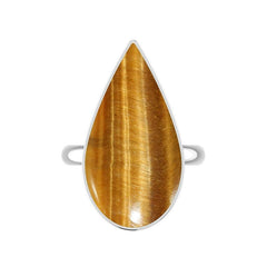 925 Sterling Silver Natural Tiger Eye Ring Bezel Set Handmade Jewelry Pack of 3 - (Box 10)