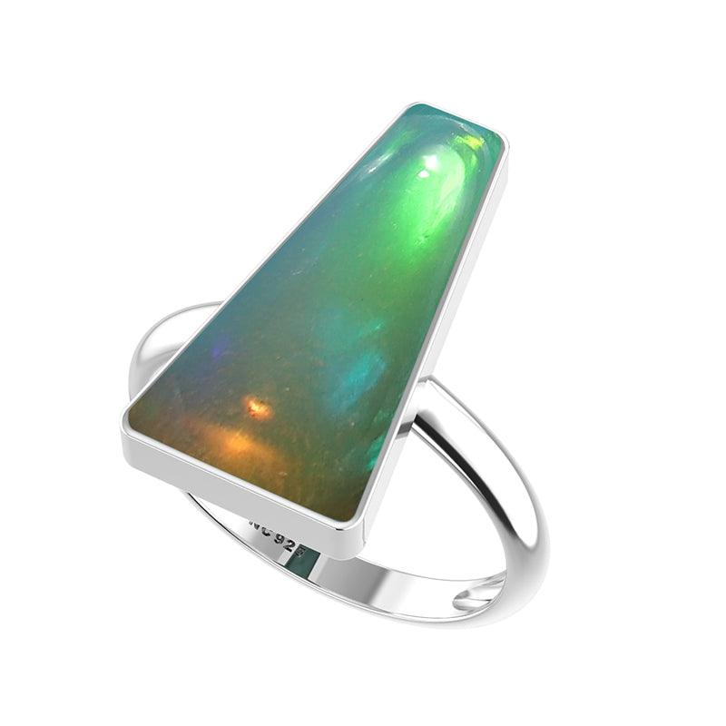 Natural Ethiopian Opal Rings for Women in Sterling Silver (Pack of 6, Bezel-Set)