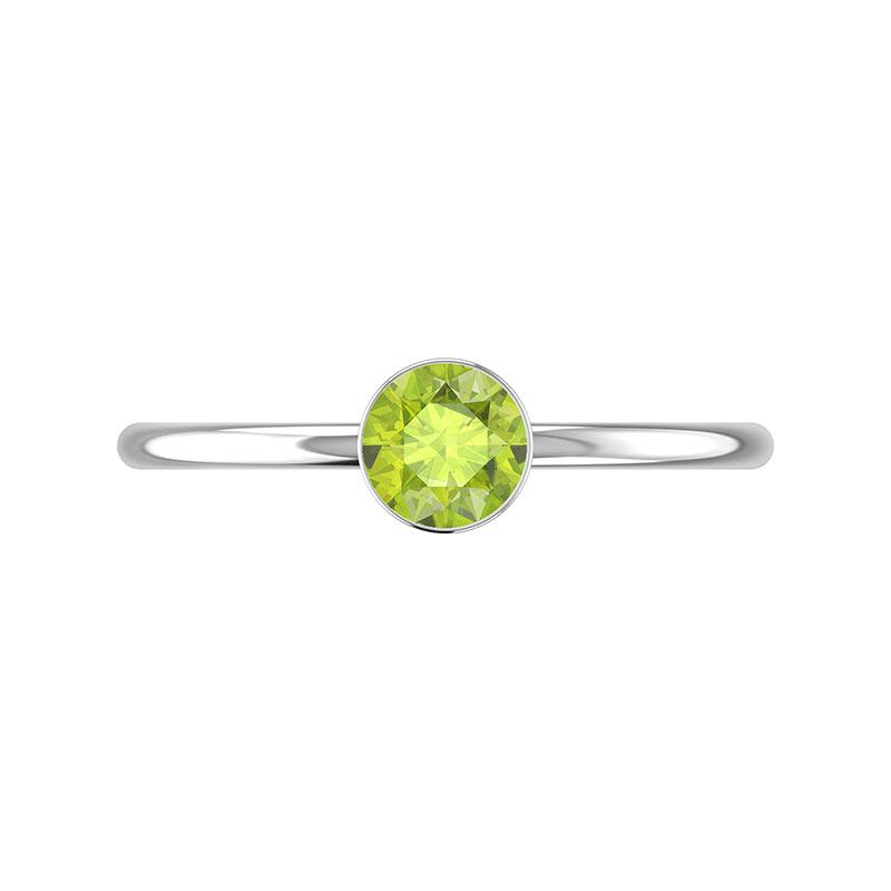 peridot stackable bezel-set ring