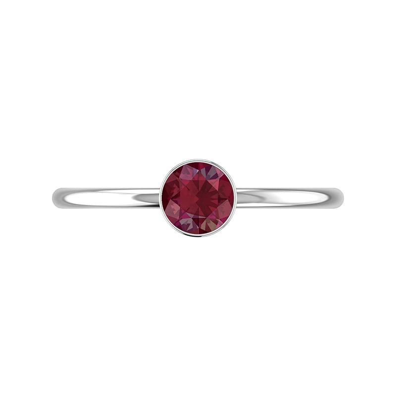 ruby stackable bezel-set ring