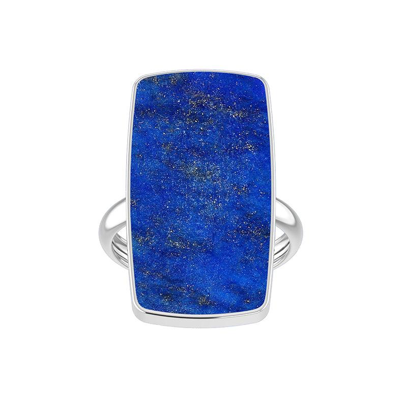 925 Sterling Silver Natural Lapis Lazuli Ring Bezel Set Handmade Jewelry Pack of 3 - (Box 11)