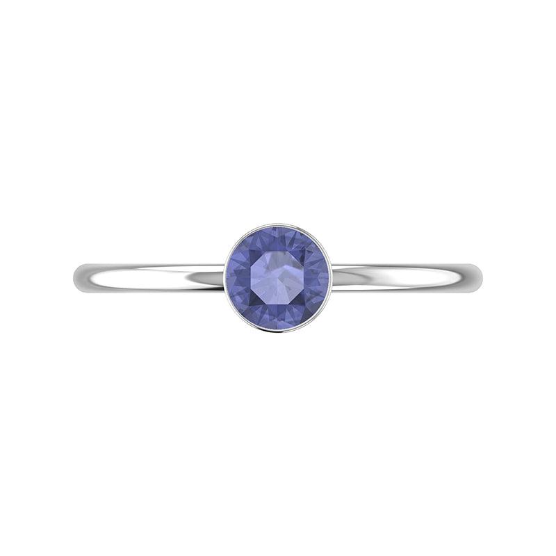 tanzanite stackable bezel-set ring