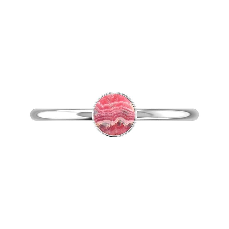 Natural Cab Rhodochrosite Stackable Ring 925 Sterling Silver Ring Jewelry Pack of 12