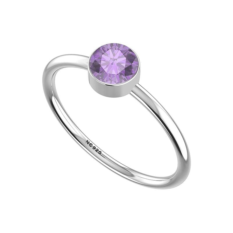 amethyst stackable bezel-set ring