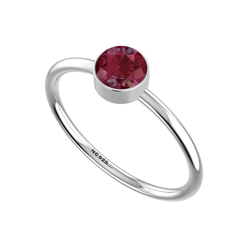 ruby stackable bezel-set ring