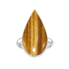 925 Sterling Silver Natural Tiger Eye Ring Bezel Set Handmade Jewelry Pack of 3 - (Box 10)