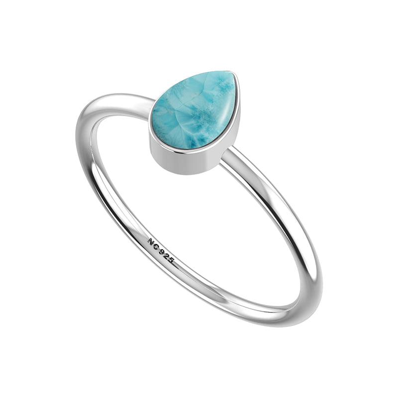 larimar stackable bezel-set ring