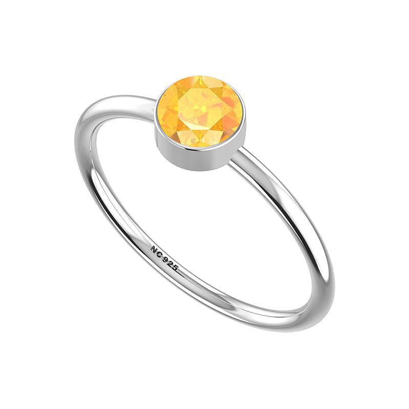 citrine stackable bezel-set ring