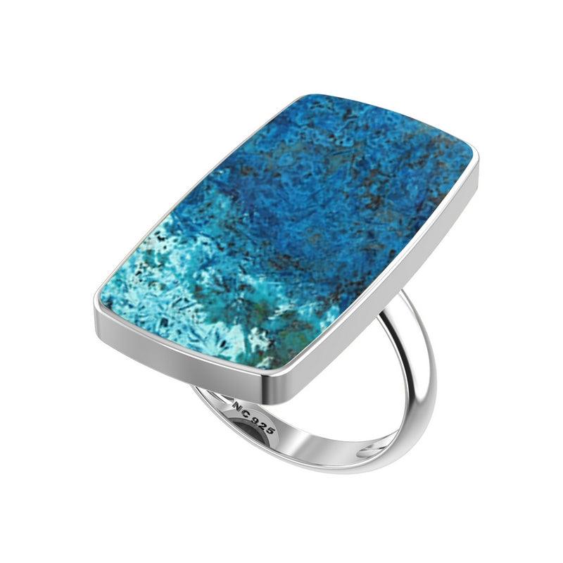 925 Sterling Silver Natural Shattuckite Stone Ring Bezel Set Jewelry Pack of 4 - (Box 17)