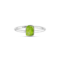 Peridot stackable bezel-set ring