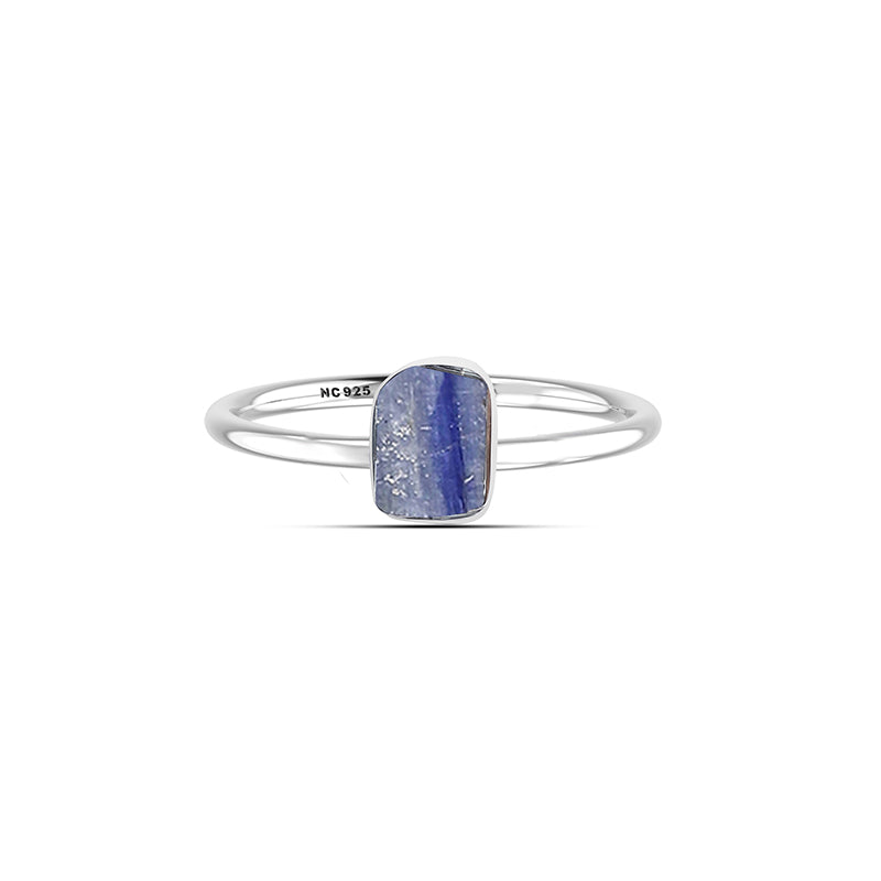 Kyanite stackable bezel-set ring