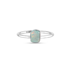 Ethiopian Opal stackable bezel-set ring