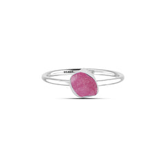 Ruby stackable bezel-set ring