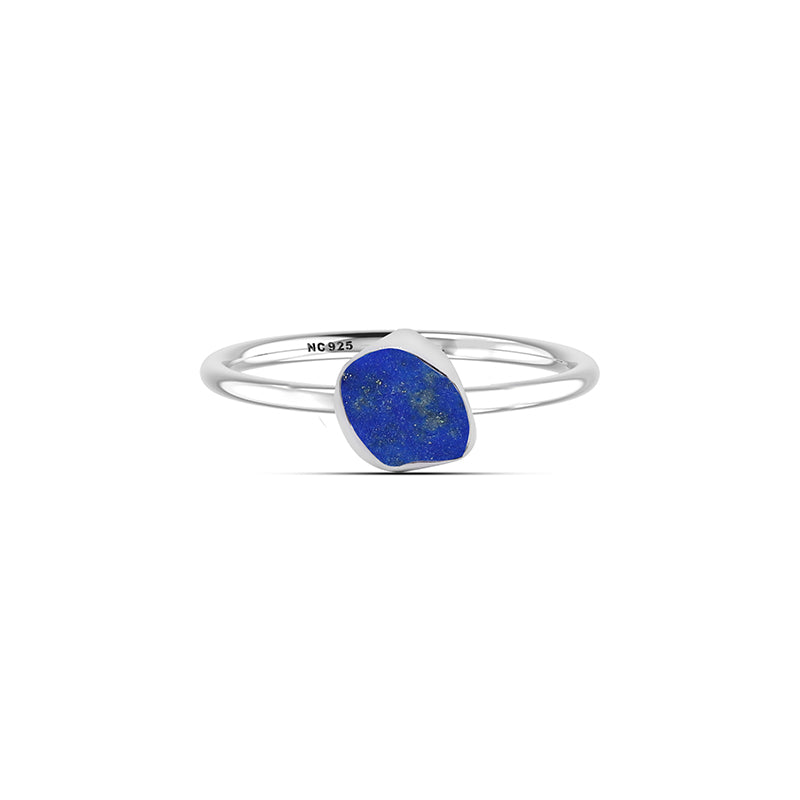 Lapis Lazuli stackable bezel-set ring