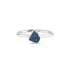 Azurite stackable bezel-set ring